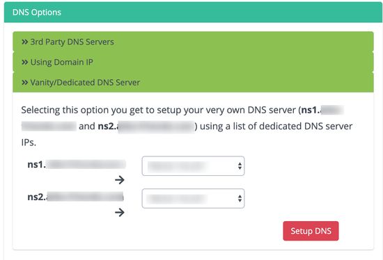 διακομιστής DNS vanity - αποκλειστική IP